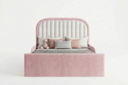 PRICE DROP! Blush Dream Upholstered Kids Bed - 3 Sizes & 10 Colours - thumbnail 4