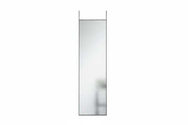 Sleek Metal Frame Over the Door Full Length Mirror - Black Finish - image 1