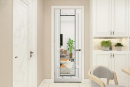 Sleek Metal Frame Over the Door Full Length Mirror - Black Finish - thumbnail 7