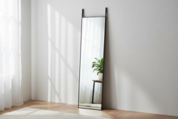 Sleek Metal Frame Over the Door Full Length Mirror - Black Finish - thumbnail 6
