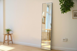 Sleek Metal Frame Over the Door Full Length Mirror - Black Finish - thumbnail 8