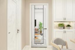 Sleek Metal Frame Over the Door Full Length Mirror - Black Finish - thumbnail 3