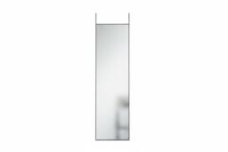 Sleek Metal Frame Over the Door Full Length Mirror - Black Finish - thumbnail 1