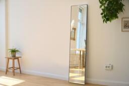 Sleek Metal Frame Over the Door Full Length Mirror - Black Finish - thumbnail 4
