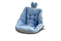 Warm Rabbit Ears Semi-Enclosed Polyester/Cotton Lumbar Support Seat Cushion - Machine Washable, 40x40cm, Cosy Pastel Home Décor