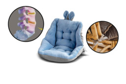 Warm Rabbit Ears Semi-Enclosed Polyester/Cotton Lumbar Support Seat Cushion - Machine Washable, 40x40cm, Cosy Pastel Home Décor - thumbnail 4