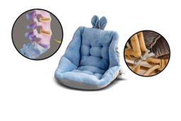 Warm Rabbit Ears Semi-Enclosed Polyester/Cotton Lumbar Support Seat Cushion - Machine Washable, 40x40cm, Cosy Pastel Home Décor - thumbnail 8