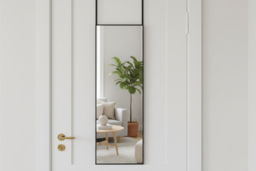 Sleek White Metal Frame Over-the-Door Full Length Mirror, Easy Install - thumbnail 6