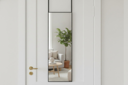 Sleek White Metal Frame Over-the-Door Full Length Mirror, Easy Install - thumbnail 6