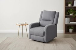 PRICE DROP! Single Linen Upholstered Recliner Armchair with Massage & Heat Function - Grey - thumbnail 8