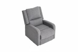 PRICE DROP! Single Linen Upholstered Recliner Armchair with Massage & Heat Function - Grey - thumbnail 1