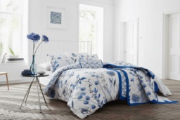 Bellissimo Inky Blue Luxury Bed Sheets - 200TC Cotton Blend, Soft & Breathable, Machine Washable Duvet Set - thumbnail 2