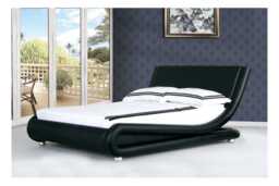 PRICE DROP! Malorie Modern Faux Leather Bed Frame & Sturdy Base - Easy Assembly - thumbnail 2
