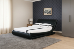 PRICE DROP! Malorie Modern Faux Leather Bed Frame & Sturdy Base - Easy Assembly - thumbnail 5