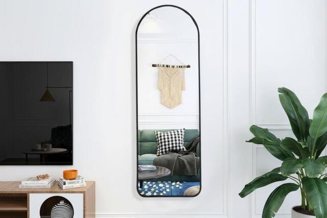 Full-Length Wall-Mounted Mirror with Arched Frame - image 1