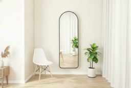 Full-Length Wall-Mounted Mirror with Arched Frame - thumbnail 2