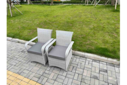 Light Grey PE Rattan 6-Seater Dining Set - Weather-Resistant, Modern Garden Furniture - thumbnail 7
