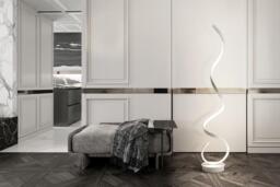Modern Energy-Efficient Spiral LED Floor Lamp - Minimal Design & Ambient White Light - thumbnail 4