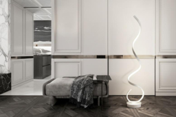 Modern Energy-Efficient Spiral LED Floor Lamp - Minimal Design & Ambient White Light - thumbnail 8