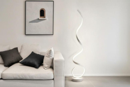 Modern Energy-Efficient Spiral LED Floor Lamp - Minimal Design & Ambient White Light - thumbnail 6