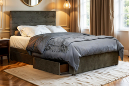 Charcoal Divan Bed with Storage & Mattress - thumbnail 1