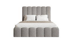 Bouclé Ottoman Bed Frame with Gas Lift and Padded Headrest Comfort - thumbnail 3