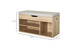 Grey MDF Storage Ottoman Bench - Contemporary Shoe & Accessory Organiser for Living Room - thumbnail 7