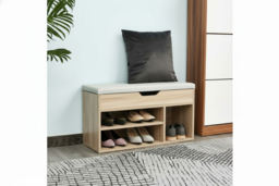 Grey MDF Storage Ottoman Bench - Contemporary Shoe & Accessory Organiser for Living Room - thumbnail 6