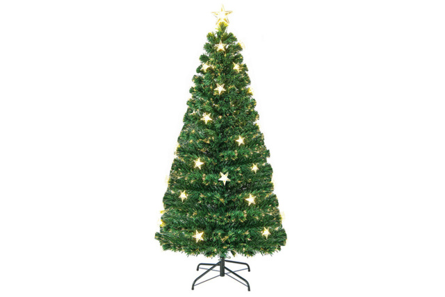 5 or 6ft Fiber Optic Artificial Christmas Tree with 21 Star LED Lights - image 1