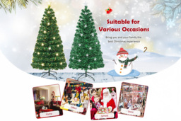 5 or 6ft Fiber Optic Artificial Christmas Tree with 21 Star LED Lights - thumbnail 3