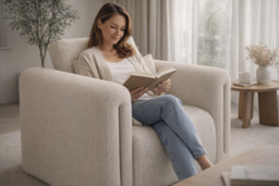 Rose Velvet Upholstered Armchair - Beige or Charcoal - thumbnail 3