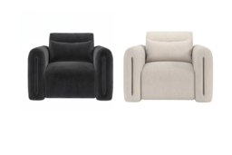 Rose Velvet Upholstered Armchair - Beige or Charcoal - thumbnail 5
