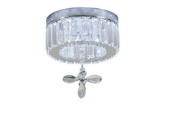 Round Ceiling Light with Crystal Pendant