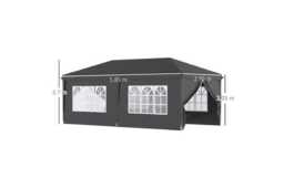 3 x 6m Steel Pop-Up Gazebo with Removable Walls - Weather-Resistant Marquee for Garden Events - thumbnail 2