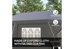 3 x 6m Steel Pop-Up Gazebo with Removable Walls - Weather-Resistant Marquee for Garden Events - thumbnail 7
