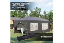 3 x 6m Steel Pop-Up Gazebo with Removable Walls - Weather-Resistant Marquee for Garden Events - thumbnail 4
