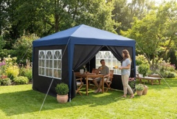 3 x 6m Steel Pop-Up Gazebo with Removable Walls - Weather-Resistant Marquee for Garden Events