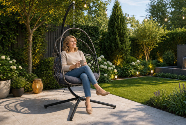 Hanging Egg Chair with Cushion & Adjustable Headrest - image 1