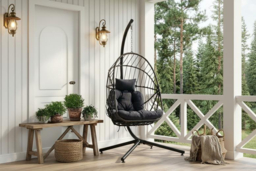 Hanging Egg Chair with Cushion & Adjustable Headrest - thumbnail 7