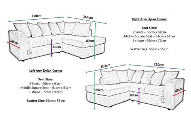 Dylan Grey Jumbo Cord Left Hand Corner Sofa - Fabric, Deep Seating, Modern 3-Seater - image 1
