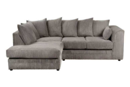 Dylan Grey Jumbo Cord Left Hand Corner Sofa - Fabric, Deep Seating, Modern 3-Seater - thumbnail 7