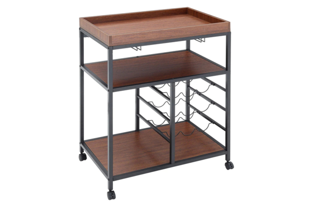 Rustic Wooden Mobile Serving Cart - image 1