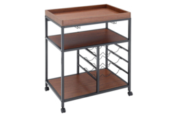 Rustic Wooden Mobile Serving Cart - thumbnail 1