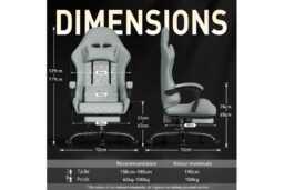 EcoFurnix Ergonomic Suede Office Chair with Massage Lumbar Support - Adjustable, Heavy-Duty, Light Blue - thumbnail 3