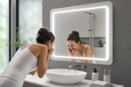 Wall-Mounted Anti-Fog LED Bathroom Mirror - thumbnail 2