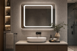 Wall-Mounted Anti-Fog LED Bathroom Mirror - thumbnail 3