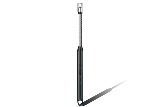 USB Rechargeable Metal Candle Lighter - Modern Windproof Decorative Home Accessory (Zinc Alloy, 255mm, 5 Colours) - image 1