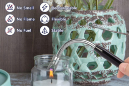 USB Rechargeable Metal Candle Lighter - Modern Windproof Decorative Home Accessory (Zinc Alloy, 255mm, 5 Colours) - thumbnail 8