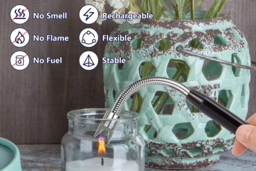 USB Rechargeable Metal Candle Lighter - Modern Windproof Decorative Home Accessory (Zinc Alloy, 255mm, 5 Colours) - thumbnail 4