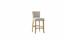 Modern Linen Bar Stools Set of 2 with Durable Wood Construction